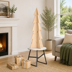 Friendly Wooden Christmas Tree Decoration 112cm