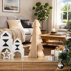 Your 49cm Wooden Christmas Tree - Natural Pine Style