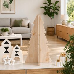 Friendly 69.5cm Wooden Christmas Tree for Your Home