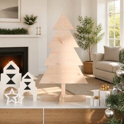 A Friendly Addition: 80 cm Wooden Christmas Tree for You