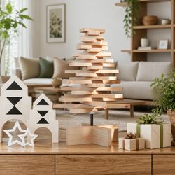 Friendly 60cm Wooden Christmas Tree for Your Holidays