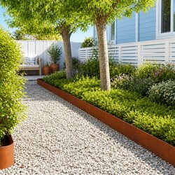 Garden Lawn Edging Border 30 pcs Steel Rusty Weathering 20x103cm Flexible