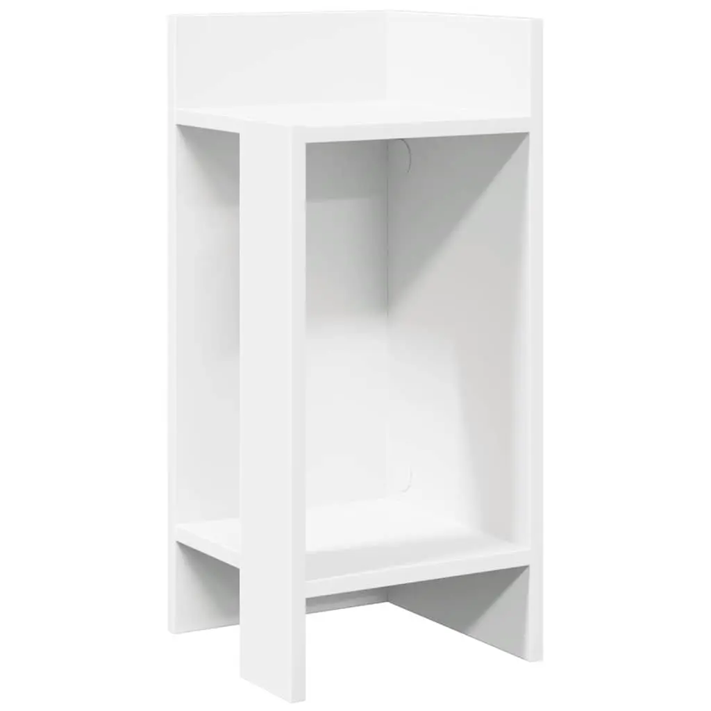 End Table Open Shelf White Minimalist 25.5 x 27 x 60 cm