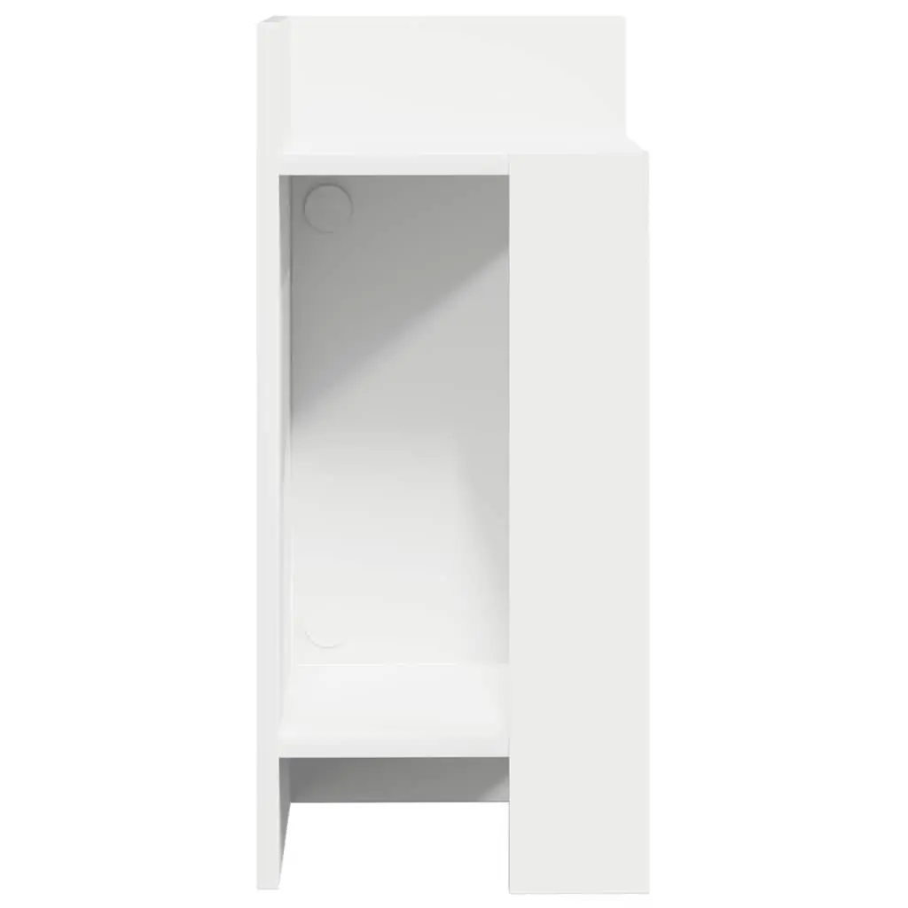 End Table Open Shelf White Minimalist 25.5 x 27 x 60 cm
