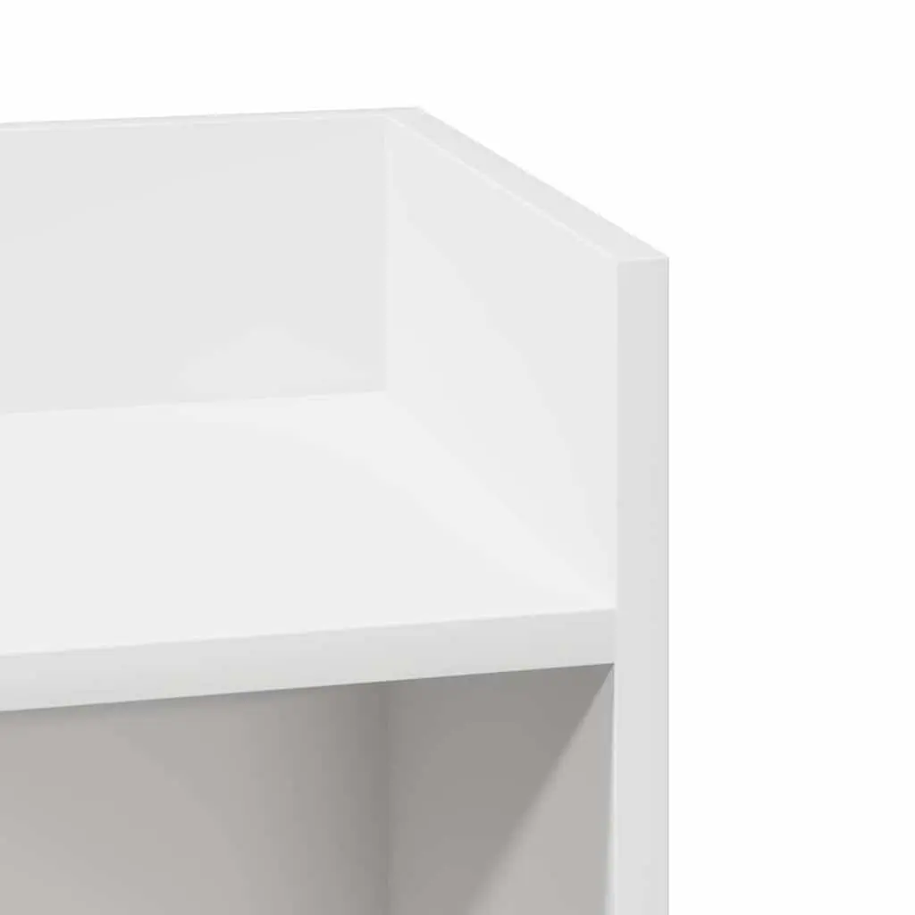 End Table Open Shelf White Minimalist 25.5 x 27 x 60 cm