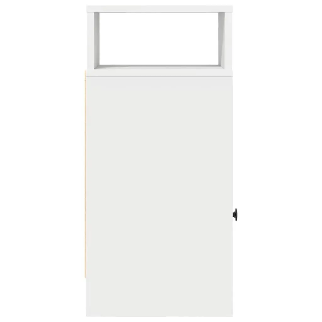Bedside Cabinet White with Drawer and Open Compartments 25x31x66cm