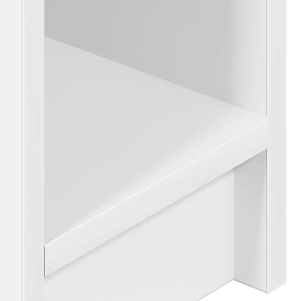 Bedside Table White Storage Cabinet with Drawer 20x36x60cm