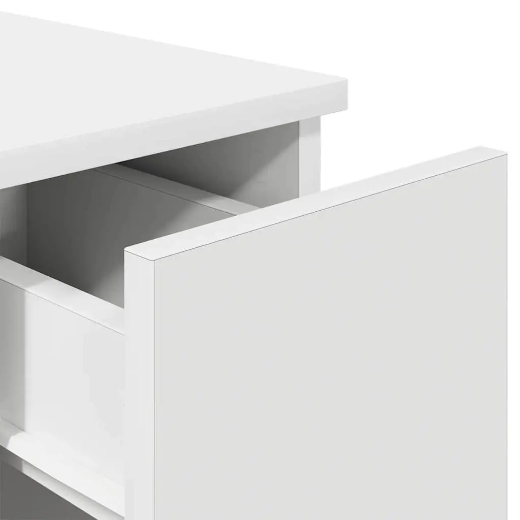 Bedside Cabinet with Drawer 2 pcs White Bedroom Storage Nightstand Furniture