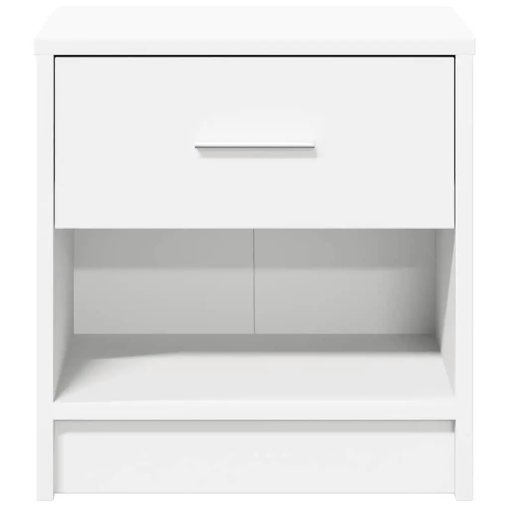Bedside Table White Nightstand with Drawer 39x28x41cm
