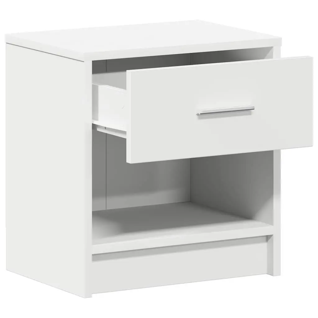 Bedside Cabinets Black 2 Piece with Drawer Open Compartment Nightstand Storage