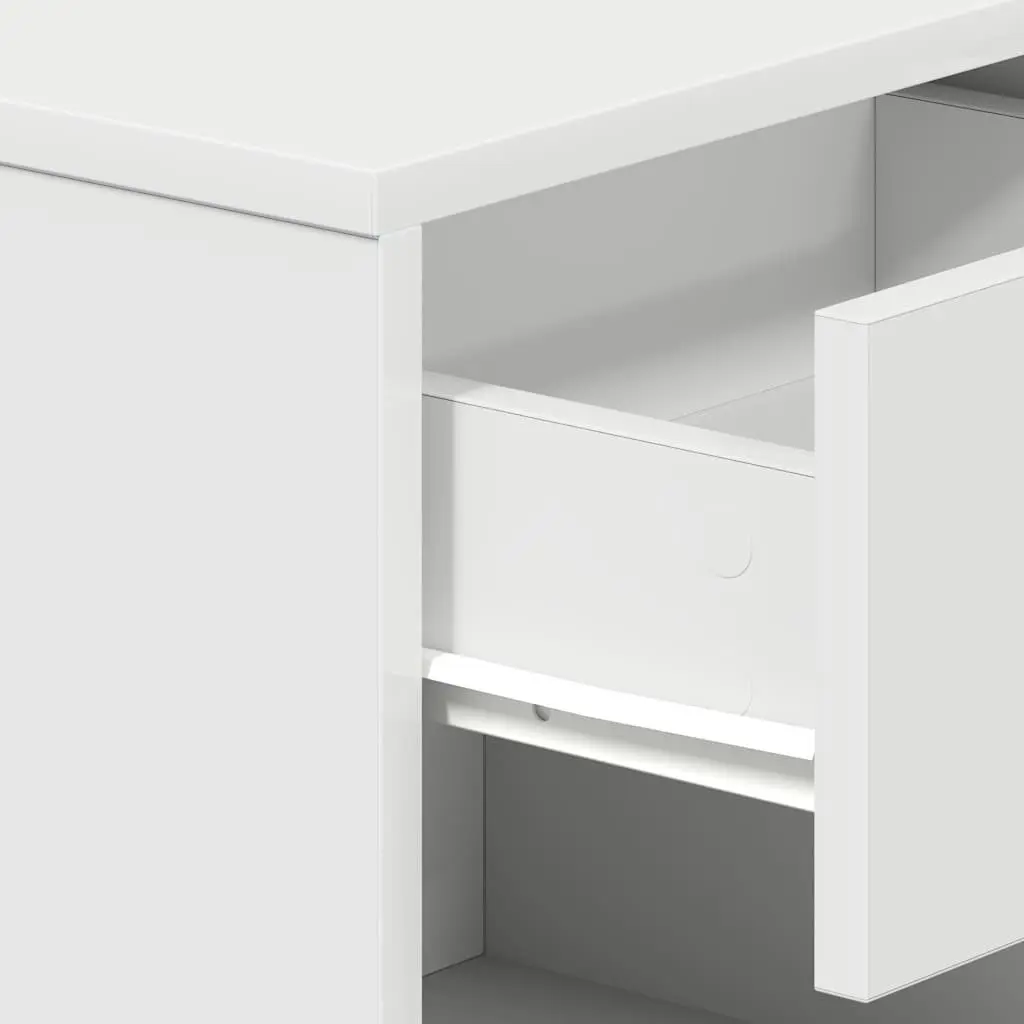 Bedside Cabinets Black 2 Piece with Drawer Open Compartment Nightstand Storage