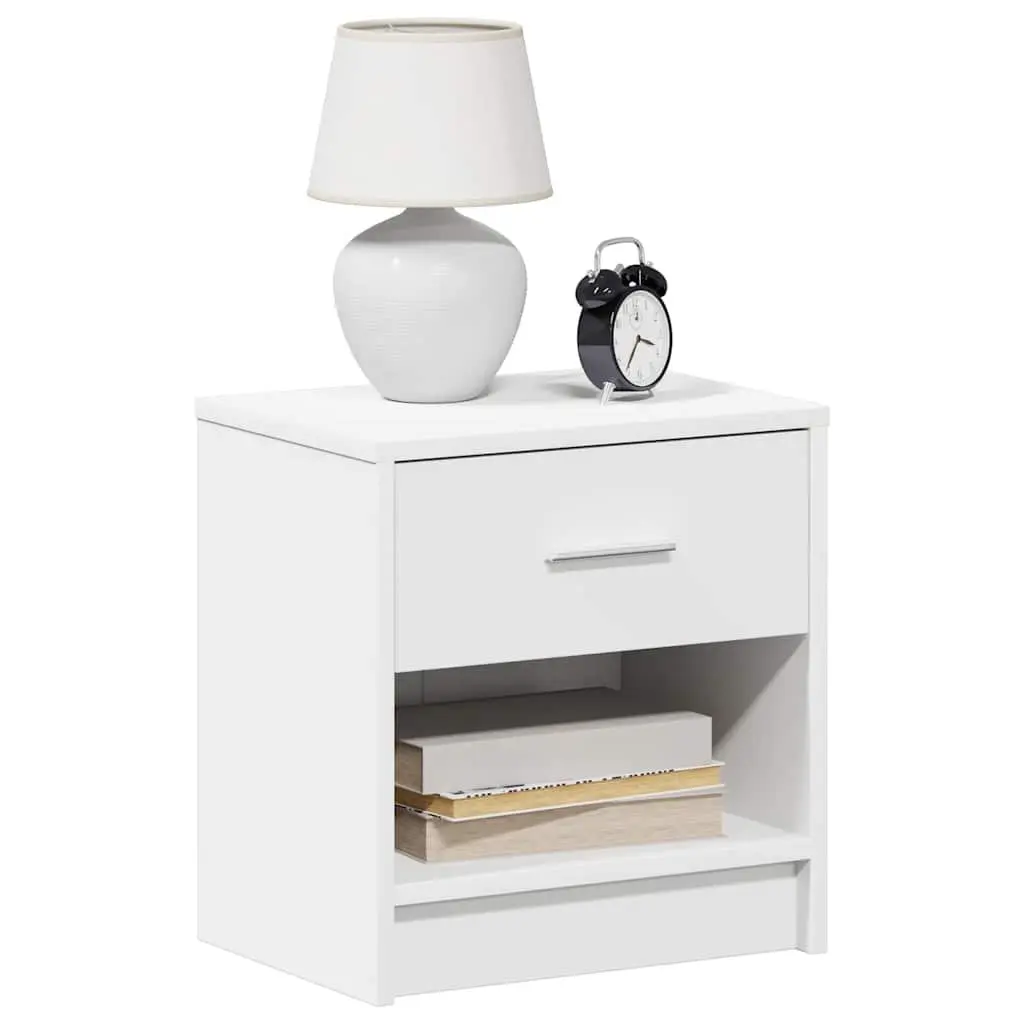 Bedside Cabinets Black 2 Piece with Drawer Open Compartment Nightstand Storage