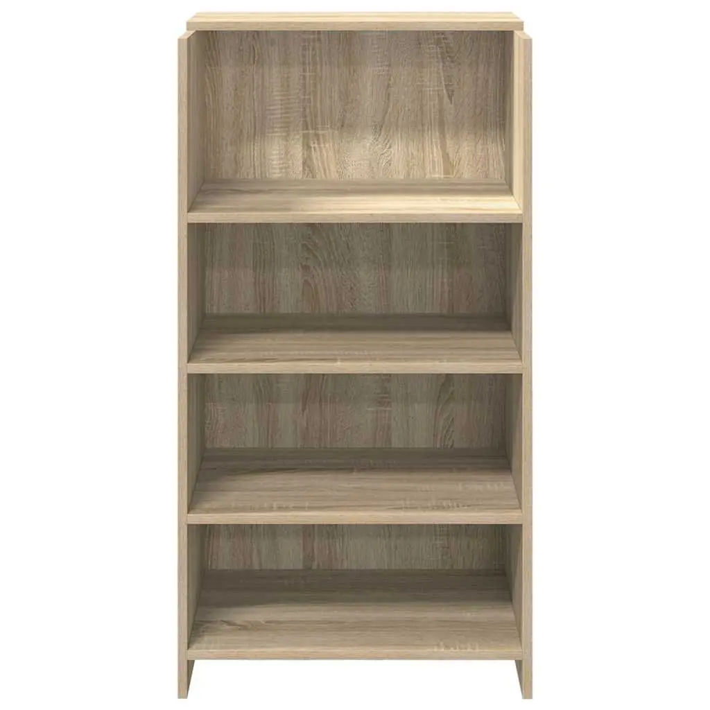 Office Counter Reception Desk Brown Engineered Wood with Integrated Shelf 55x50x103.5cm