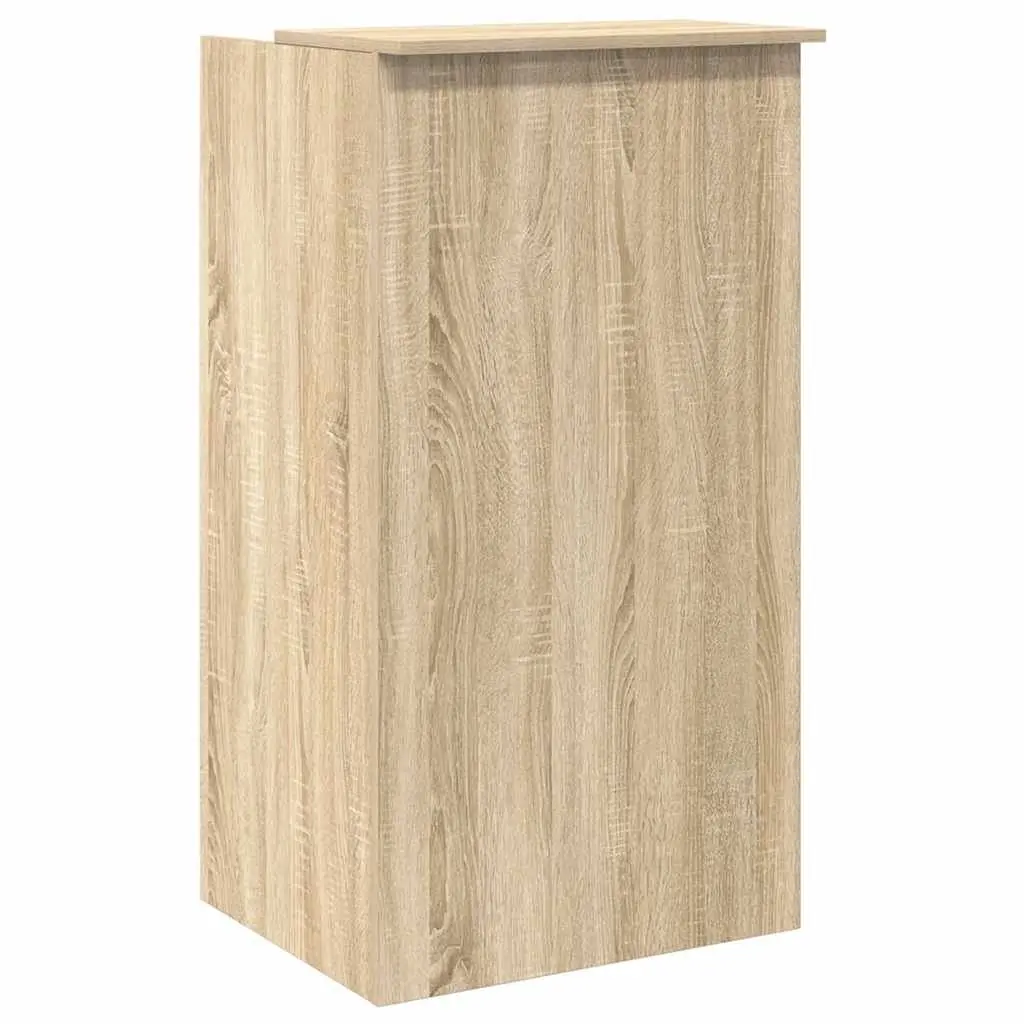 Office Counter Reception Desk Brown Engineered Wood with Integrated Shelf 55x50x103.5cm