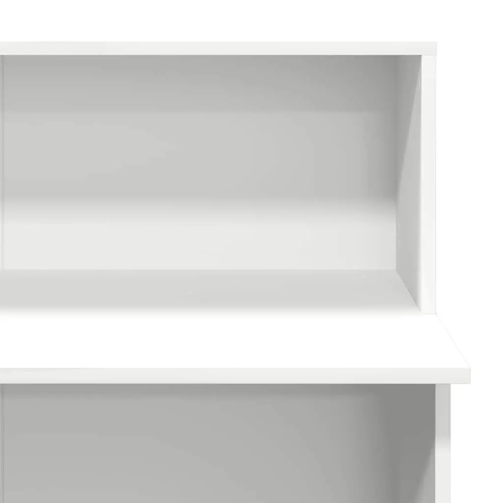 Reception Desk White 100x50x103.5 cm Office Counter Engineered Wood Built-in