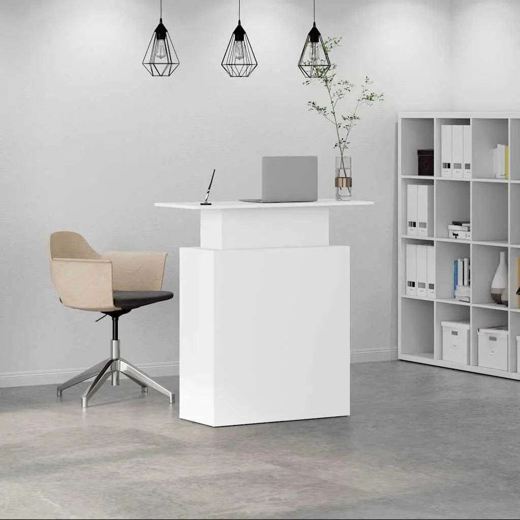 Reception Desk White Engineered Wood 100x40x104 cm