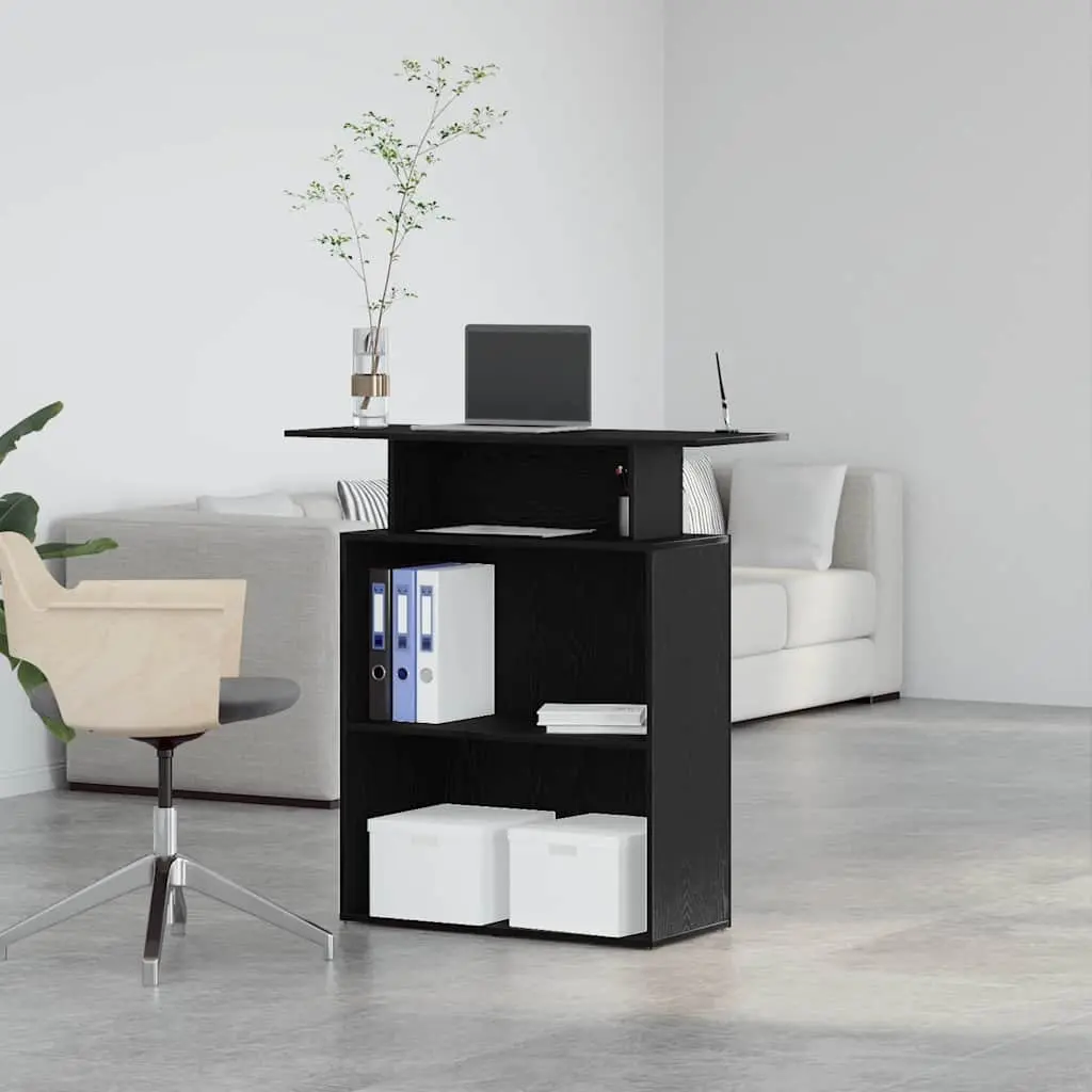 Black Reception Desk for Seamless Interactions