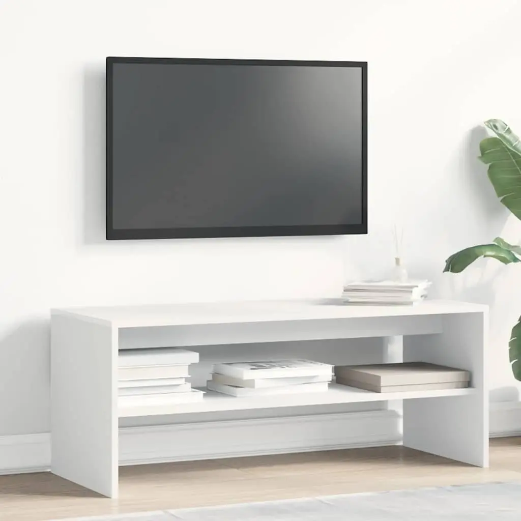 TV Cabinet White 100x40x40 cm Engineered Wood Storage Unit Living Room