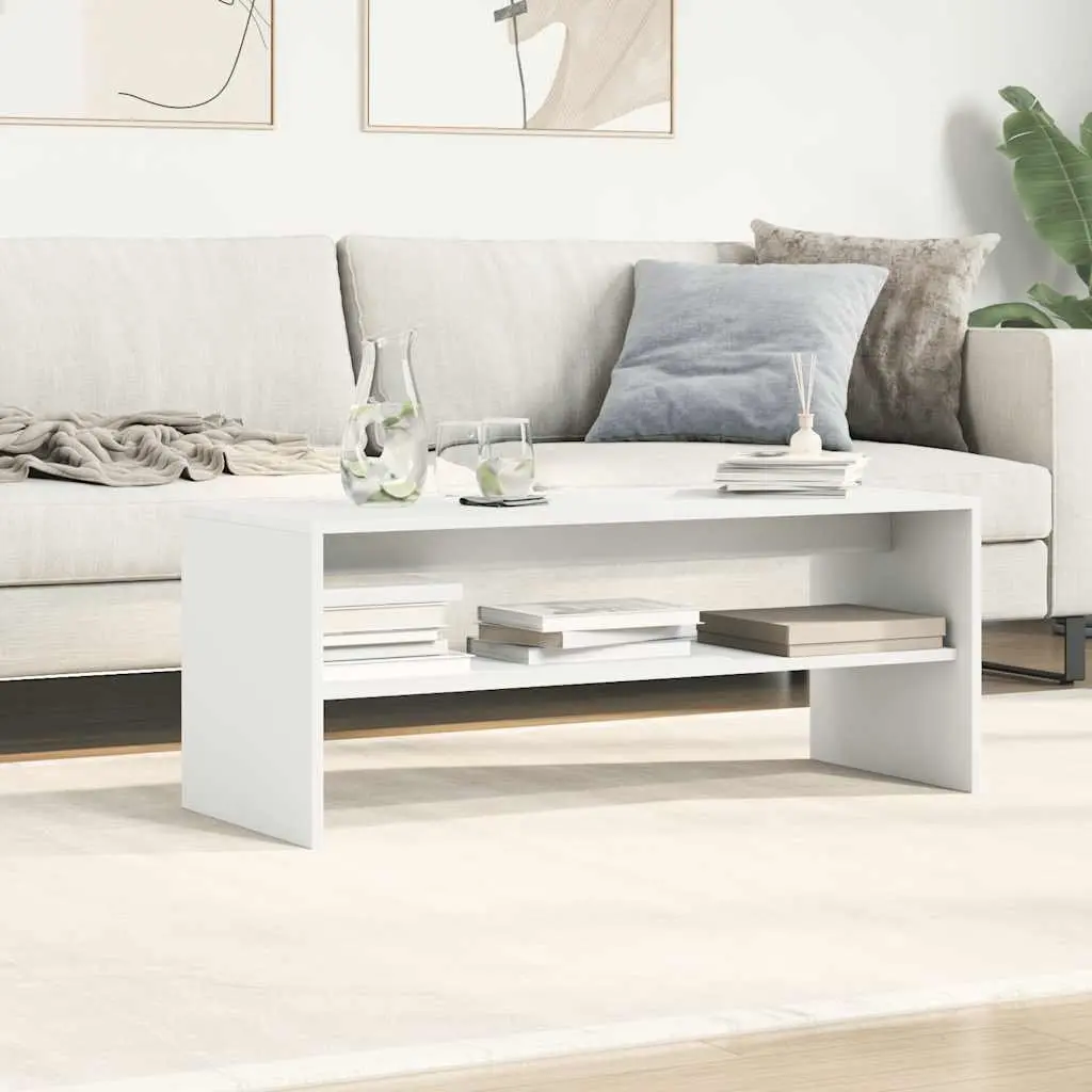 TV Cabinet White 100x40x40 cm Engineered Wood Storage Unit Living Room