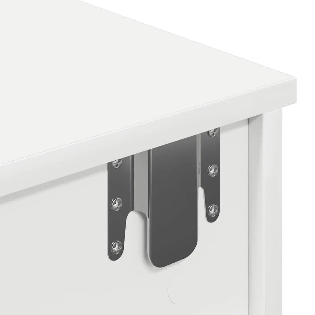 Wall Shelf with Drawers White Floating Storage Cabinet Engineered Wood 60 x 28 x 15 cm