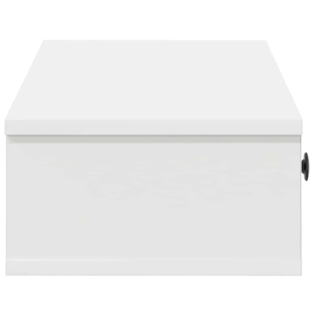 Wall Shelf with Drawers White Engineered Wood 100x37.5x19 cm