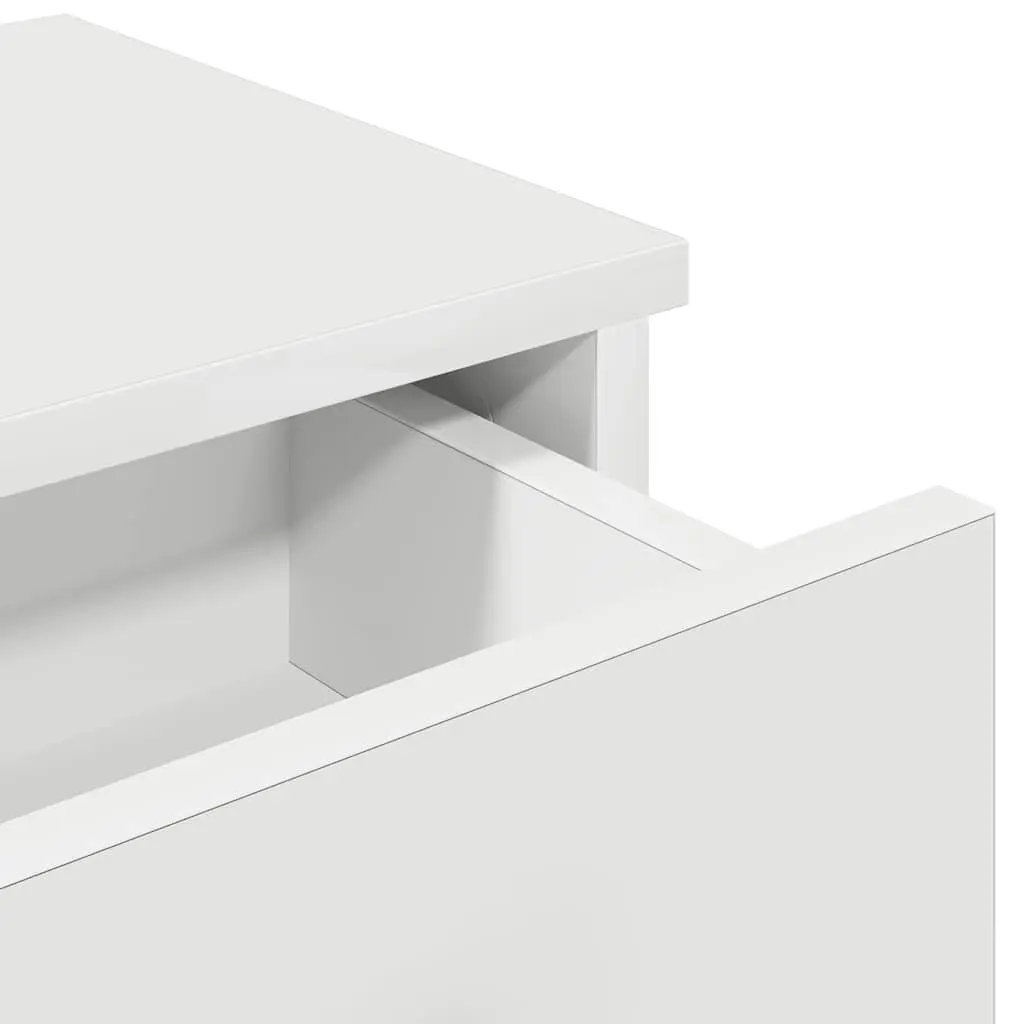 Wall Shelf with Drawers White Engineered Wood 100x37.5x19 cm