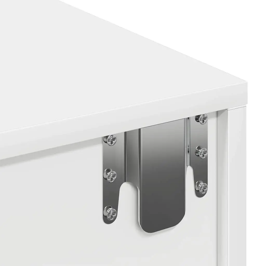 Wall Shelf with Drawers White Floating Storage Cabinet Organiser Bedroom Living
