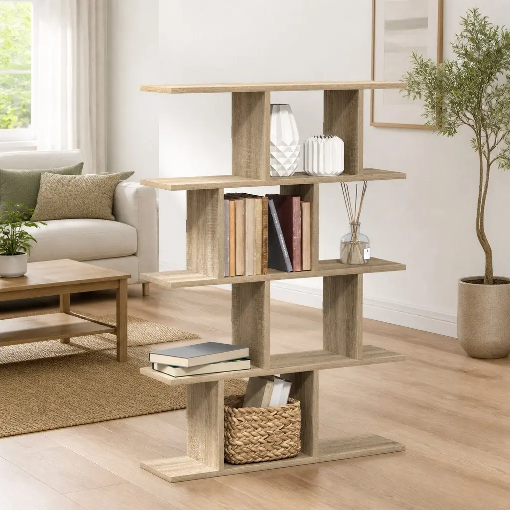 Wall Cube Shelf Floating Storage Box 15 Compartments Brown