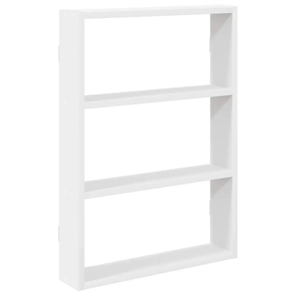 Wall Shelf Floating White Storage Organiser Engineered Wood 43x9x60cm