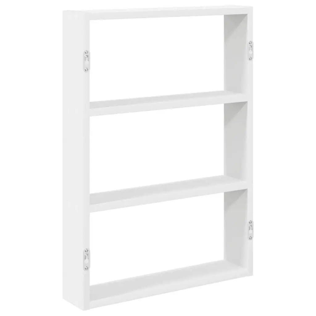 Wall Shelf Floating White Storage Organiser Engineered Wood 43x9x60cm