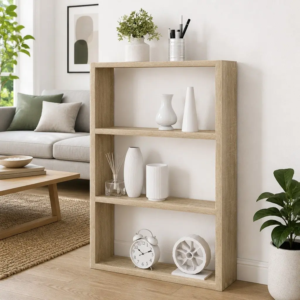 Wall Shelf Floating Sonoma Oak Brown Engineered Wood 43 x 9 x 60 cm Storage Organizer