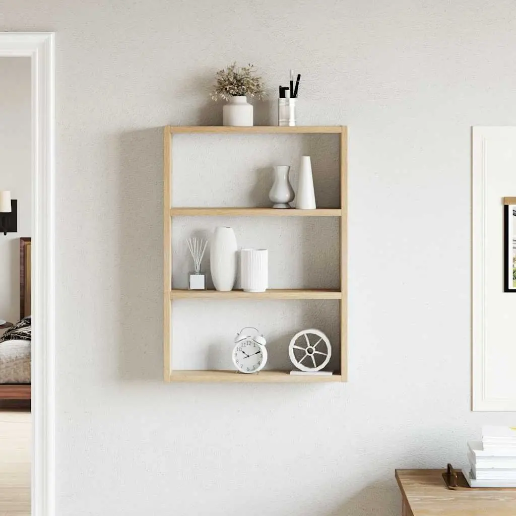 Wall Shelf Floating Sonoma Oak Brown Engineered Wood 43 x 9 x 60 cm Storage Organizer