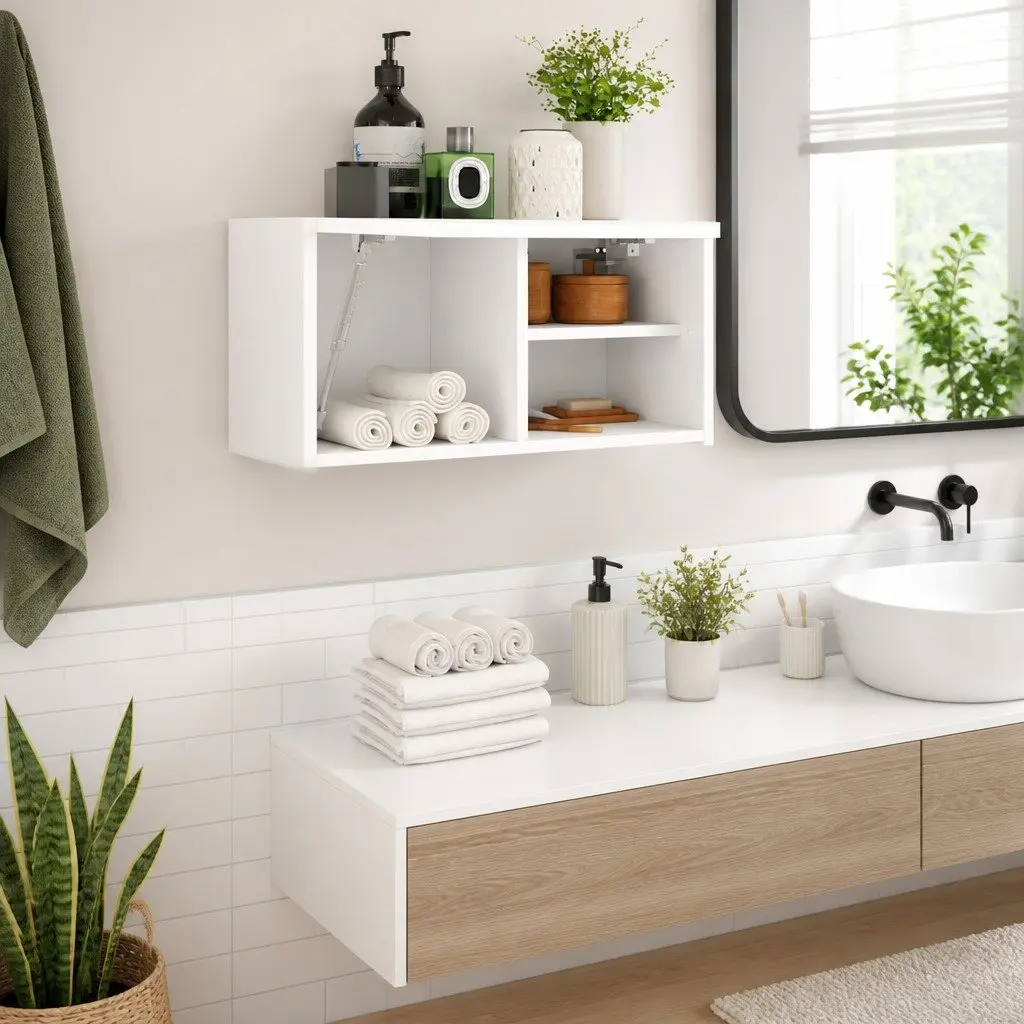Bathroom Wall Cabinet White 60x25x30 cm Storage Unit