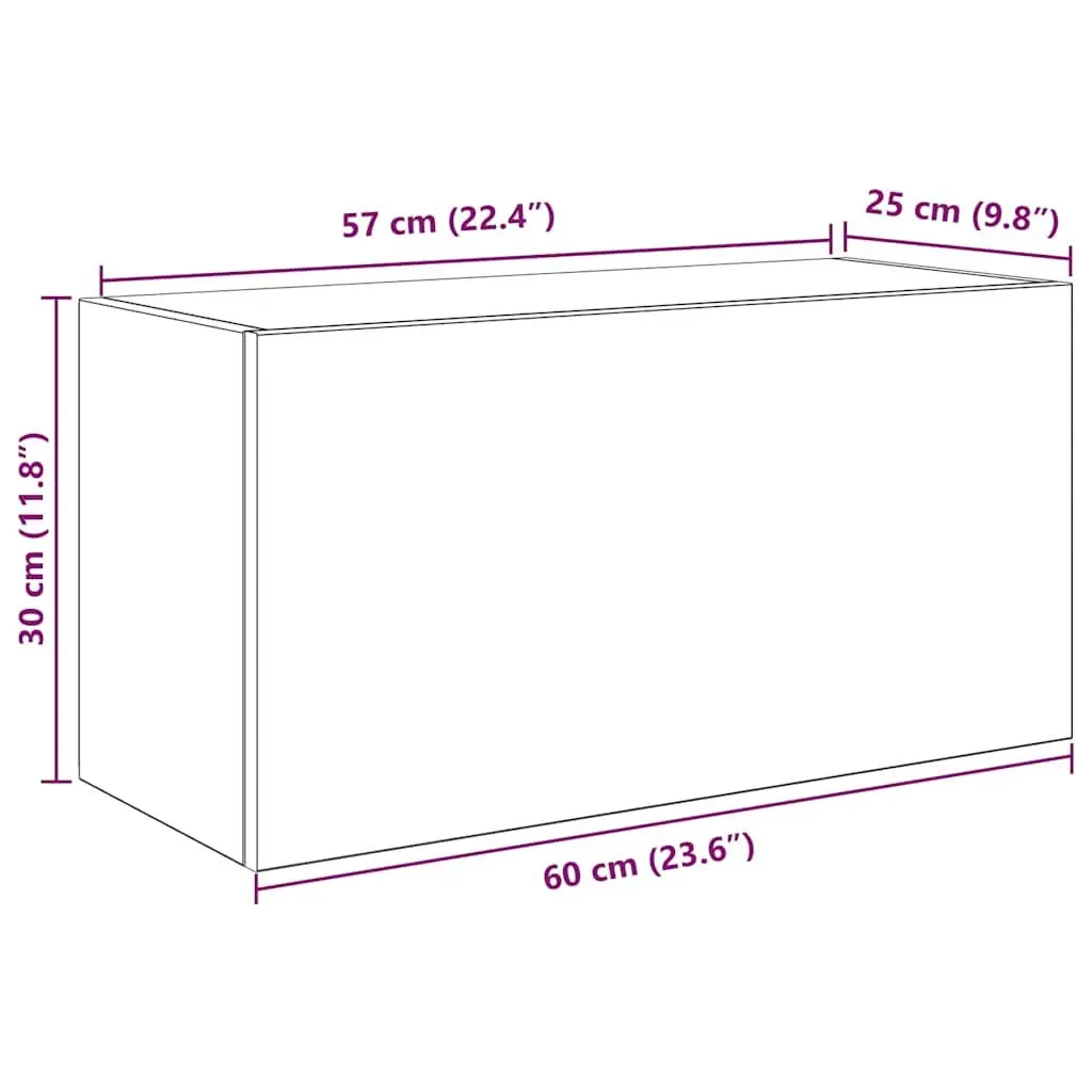 Bathroom Wall Cabinet White 60x25x30 cm Storage Unit