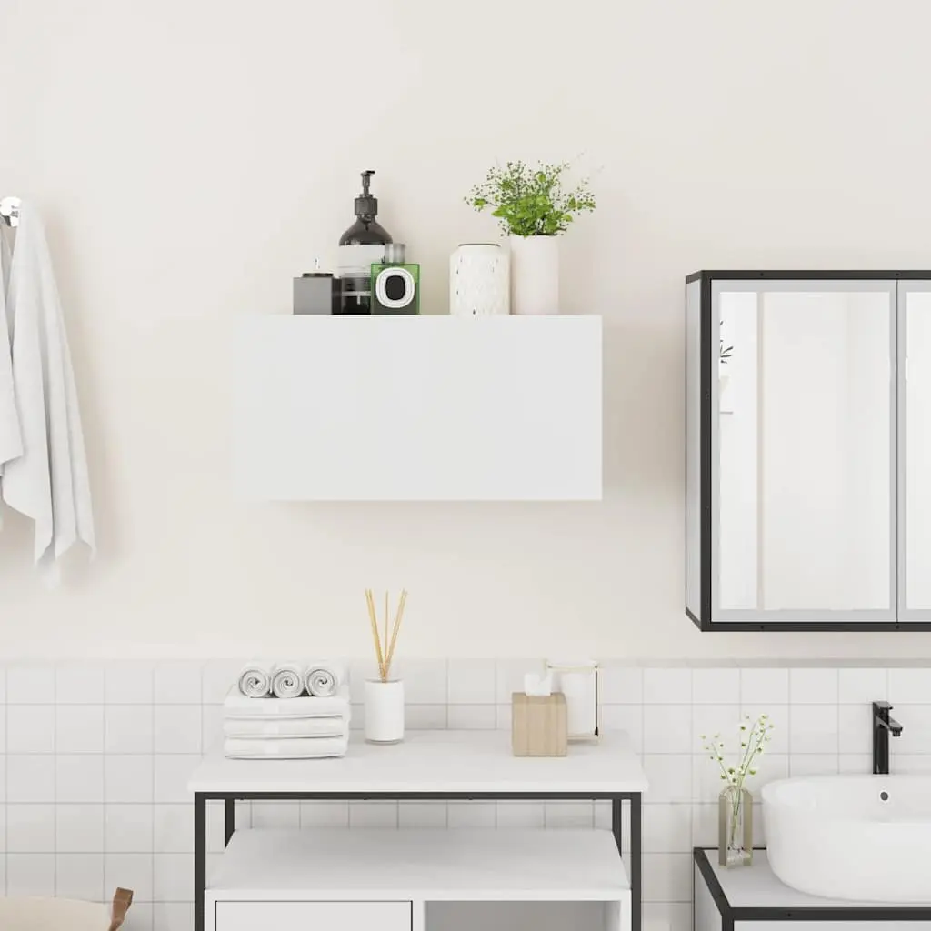 Bathroom Wall Cabinet White 60x25x30 cm Storage Unit