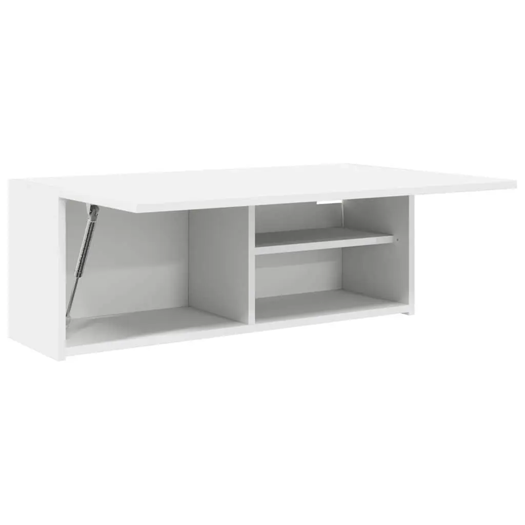 Bathroom Wall Cabinet White Engineered Wood Storage Unit 80x25x30cm