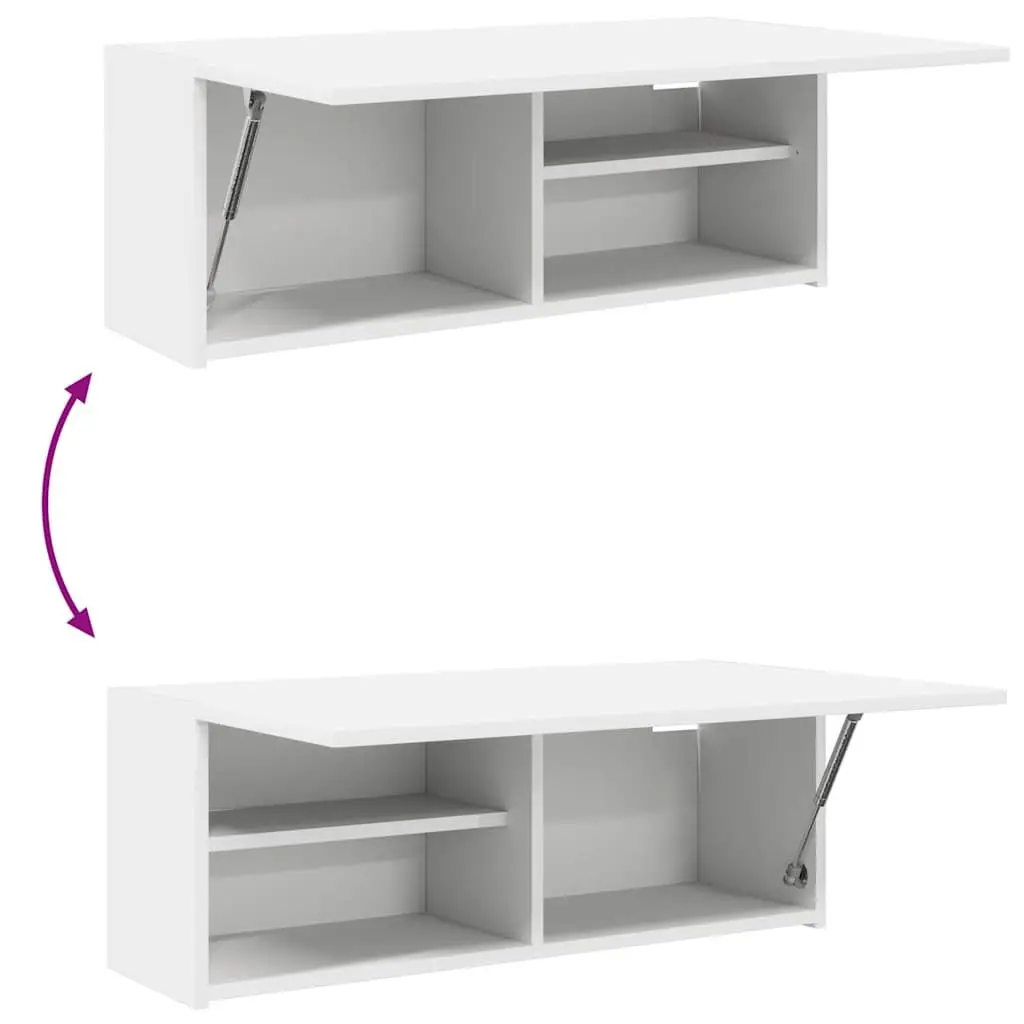 Bathroom Wall Cabinet White Engineered Wood Storage Unit 80x25x30cm