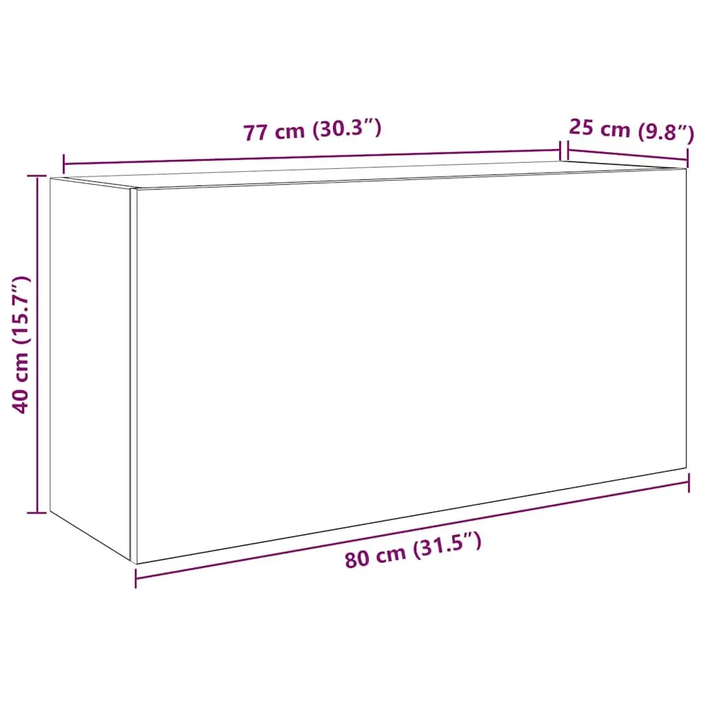 Bathroom Cabinet White Wall-Mounted Organizer 80x25x40 cm