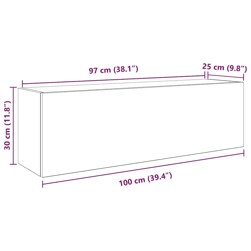 Bathroom Wall Cabinet Grey Engineered Wood 100x25x30 cm