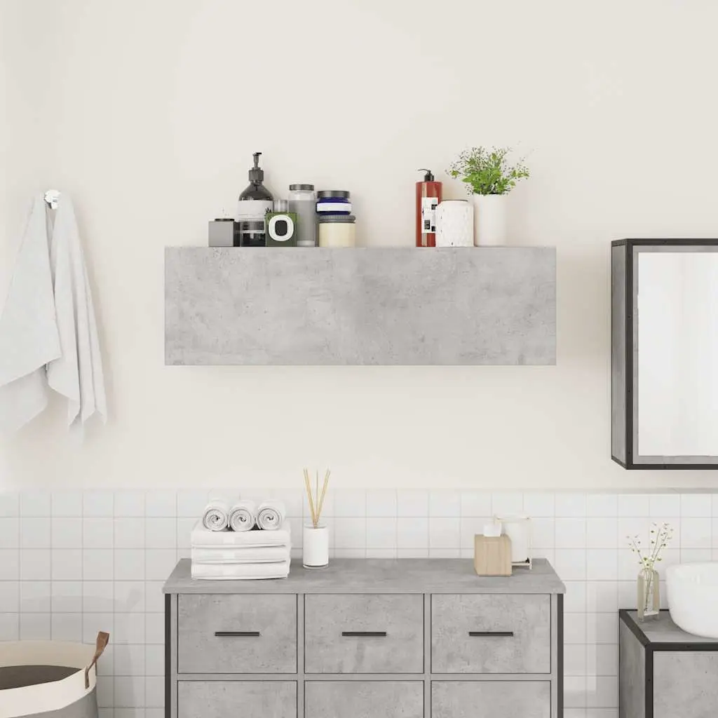 Bathroom Wall Cabinet Grey Engineered Wood 100x25x30 cm