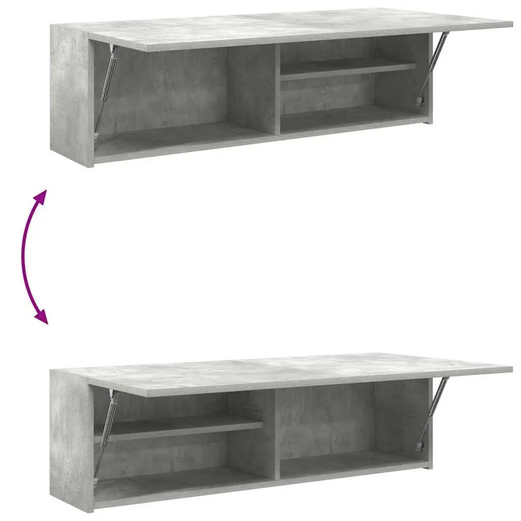 Bathroom Wall Cabinet Grey Engineered Wood 100x25x30 cm