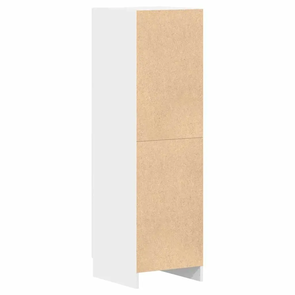 Kitchen Cabinet White Engineered Wood Storage Unit with Doors and Shelves