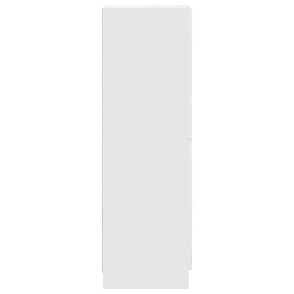 Kitchen Cabinet White Engineered Wood Storage Unit with Doors and Shelves