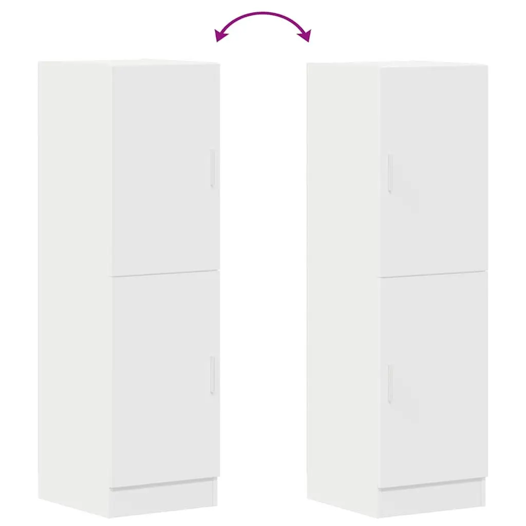 Kitchen Cabinet White Engineered Wood Storage Unit with Doors and Shelves