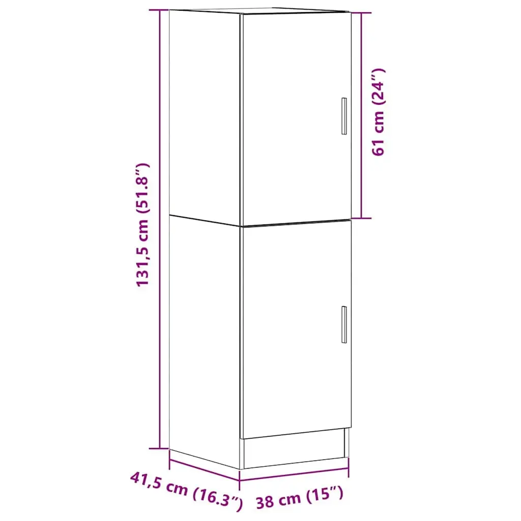 Kitchen Cabinet White Engineered Wood Storage Unit with Doors and Shelves