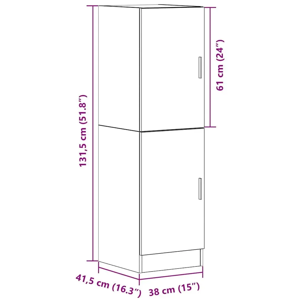 Kitchen Cabinet Sonoma Oak Storage Unit Engineered Wood Brown 38x41.5x131.5 cm