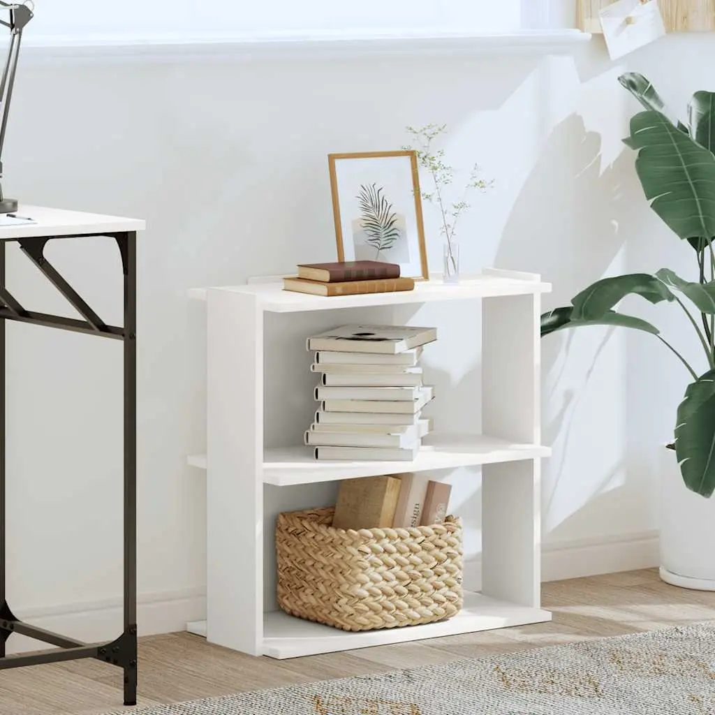 3-Tier Bookcase White Storage Shelving Unit 60x30x60cm