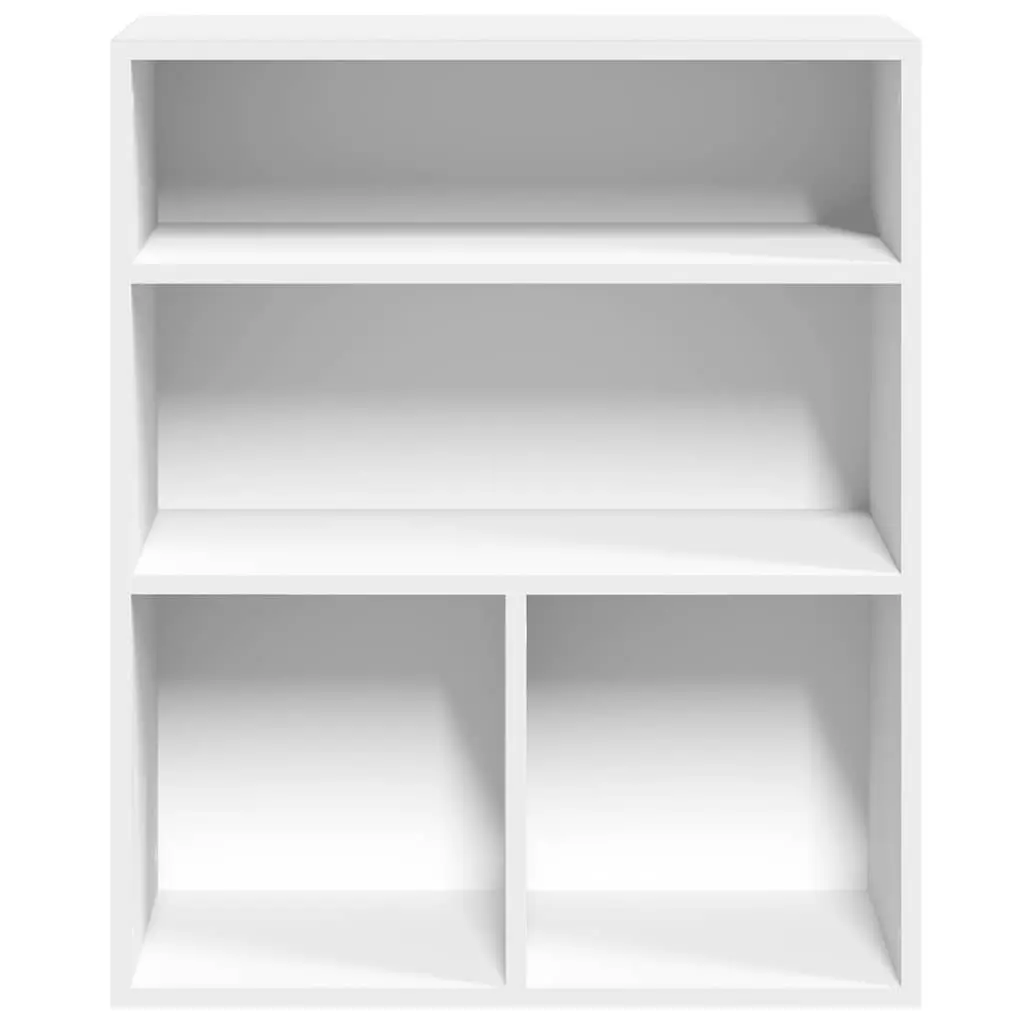 Book Cabinet White Engineered Wood 60x30x71.5 cm Storage Shelf Organiser Home