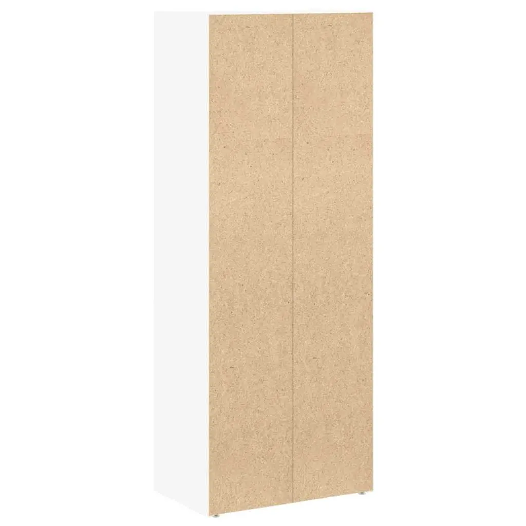 Bookcase White Engineered Wood 40x24x102cm Storage Cabinet with Doors