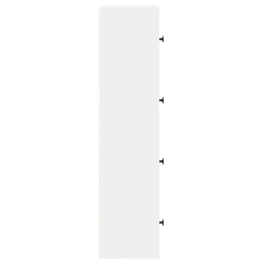 Bookcase White Engineered Wood 40x24x102cm Storage Cabinet with Doors